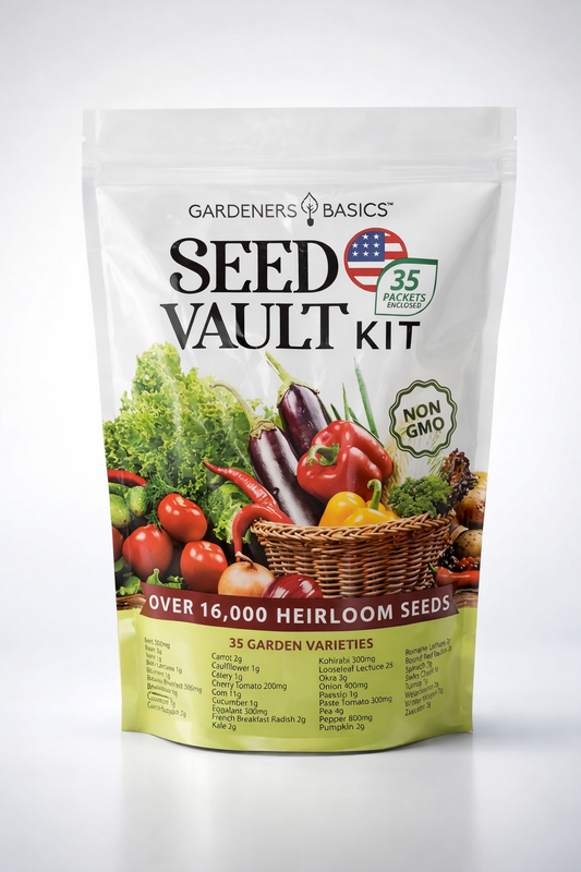 Vegetable Seed Vault Kit – 35 Heirloom Non-GMO Vegetable Seeds for Gardening & Survival Food Storage