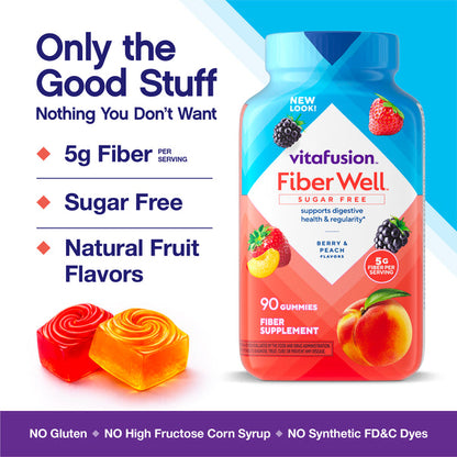 Fiber Well Sugar Free Gummy Vitamin, 90 Gummies