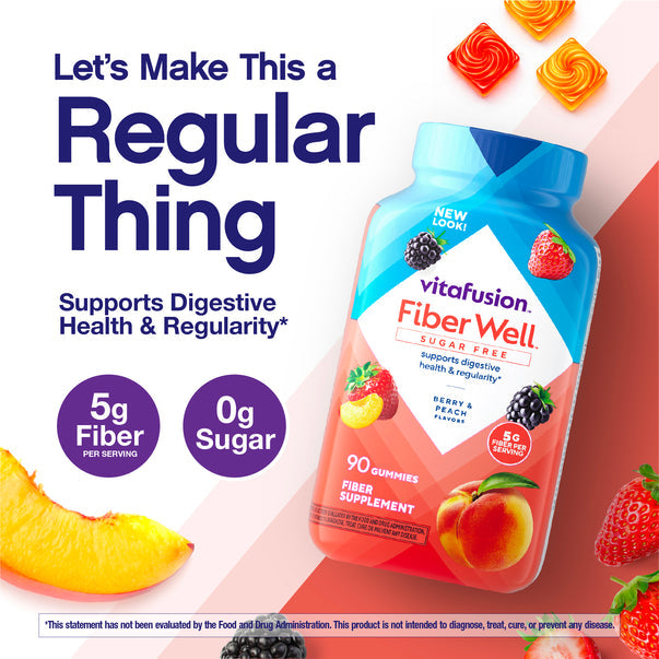 Fiber Well Sugar Free Gummy Vitamin, 90 Gummies